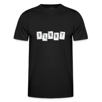 Rummy Card Game Playing Card Hobby Romme - Men's Functional T-Shirt - black - Front - AI Model Male 178 dark (178cm)
