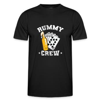 Rummy Crew Hobby Card Game Romme Pik - Men's Functional T-Shirt - black - Front - AI Model Male 178 dark (178cm)