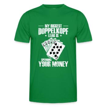 Ma plus grande fuite Doppelkopf est de dépenser votre argent - T-shirt sport Homme - vert - Devant - AI Model Male 178 dark (178cm)