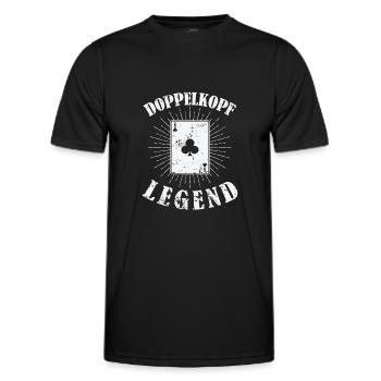 Doppelkopf Legend Kartenspiel Hobby Punkte - Männer Funktions-T-Shirt - Schwarz - Vorne - AI Model Male 178 dark (178cm)