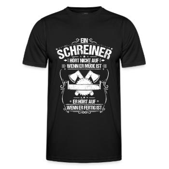 Schreiner Schreinerei Schreinerin Schreinern - Männer Funktions-T-Shirt - Schwarz - Vorne - AI Model Male 178 dark (178cm)