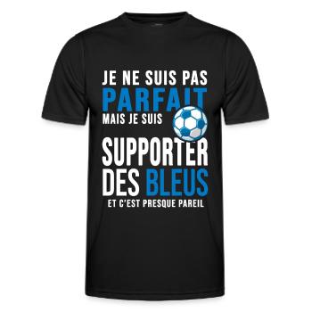 football supporter les bleus equipe de France foot - T-shirt sport Homme - noir - Devant - AI Model Male 178 dark (178cm)