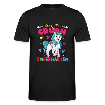 Ready To Crush Kindergarten Pre-K School Unicorn - Men's Functional T-Shirt - black - Front - AI Model Male 178 dark (178cm)
