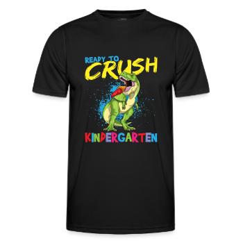 Ready To Crush Kindergarten Pre-K School T-Rex - Men's Functional T-Shirt - black - Front - AI Model Male 178 dark (178cm)