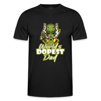 Le papa le plus dopé du monde - T-shirt sport Homme - noir - Devant - AI Model Male 178 dark (178cm)