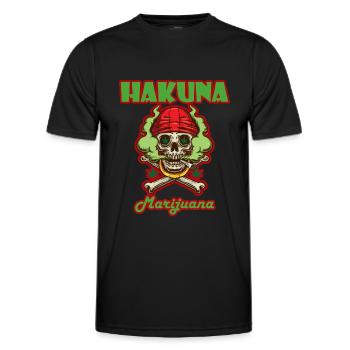Hakuna Marijuana Funny Weed Smoking Pothead THC - Men's Functional T-Shirt - black - Front - AI Model Male 178 dark (178cm)