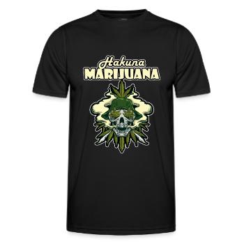 Hakuna Marijuana Funny Weed Smoking Pothead THC - Männer Funktions-T-Shirt - Schwarz - Vorne - AI Model Male 178 dark (178cm)