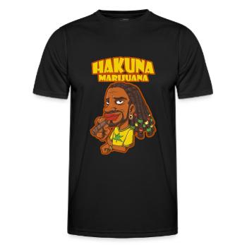 Hakuna Marijuana Funny Weed Smoking Pothead THC - Men's Functional T-Shirt - black - Front - AI Model Male 178 dark (178cm)