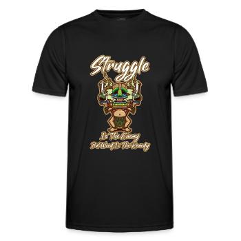 Struggle Is The Enemy But Weed Is The Remedy - Männer Funktions-T-Shirt - Schwarz - Vorne - AI Model Male 178 dark (178cm)