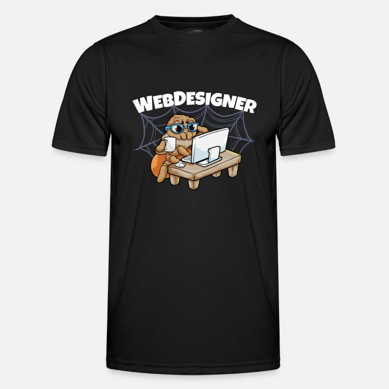 Webdesign Spider Programming Programmer IT - Men's Functional T-Shirt - black
