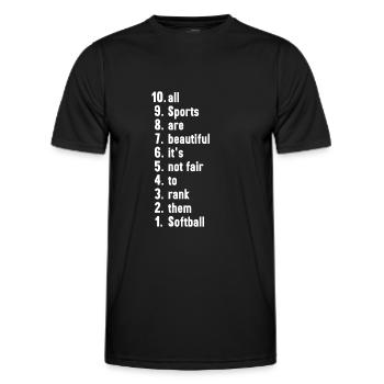 Lustige Sportler Sprüche Softball Geschenk - Männer Funktions-T-Shirt - Schwarz - Vorne - AI Model Male 178 dark (178cm)