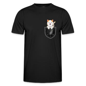 Katzen Mietzekatze Katzenbesitzer Geschenk - Männer Funktions-T-Shirt - Schwarz - Vorne - AI Model Male 178 dark (178cm)