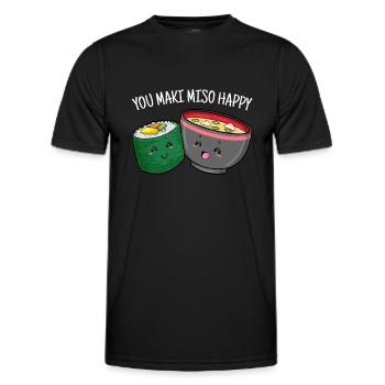You Maki Miso Happy Sushi Japan Ramen - Männer Funktions-T-Shirt - Schwarz - Vorne - AI Model Male 178 dark (178cm)