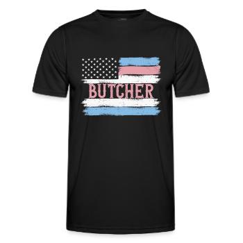 Idée cadeau du chef américain Pride Slaughter - T-shirt sport Homme - noir - Devant - AI Model Male 178 dark (178cm)