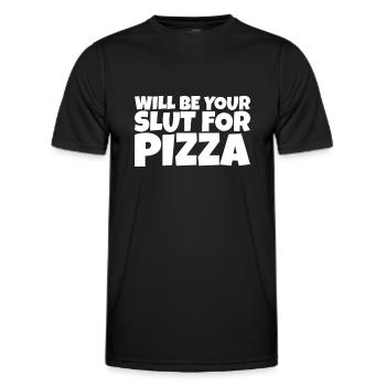 Adulte Humour Ironique Perv Pizza Lover Cadeau - T-shirt sport Homme - noir - Devant - AI Model Male 178 dark (178cm)