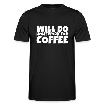 Funny School Pupil Coffee Lover Gift - Men's Functional T-Shirt - black - Front - AI Model Male 178 dark (178cm)