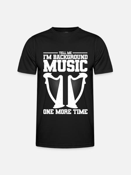Harfe Musikinstrument - Männer Funktions-T-Shirt - Schwarz