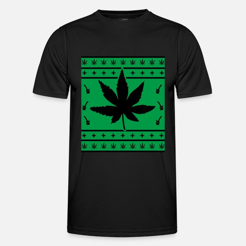 Ganja marichuana Rasta Reggae Folk Männer Funktions-T-Shirt