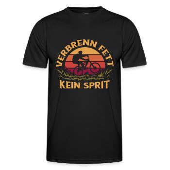 Fahrrad fahren Umweltschutz Sprit sparen Sport - Männer Funktions-T-Shirt - Schwarz - Vorne - AI Model Male 178 dark (178cm)