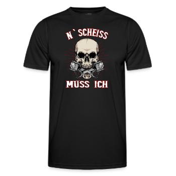 N Scheiss Muss Ich Rebell Rebellisch - Männer Funktions-T-Shirt - Schwarz - Vorne - AI Model Male 178 dark (178cm)