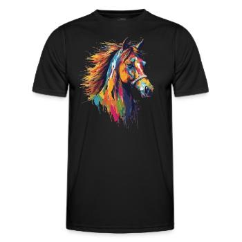 Reiten, Dressur, Springen, Reiterhof - Männer Funktions-T-Shirt - Schwarz - Vorne - AI Model Male 178 dark (178cm)