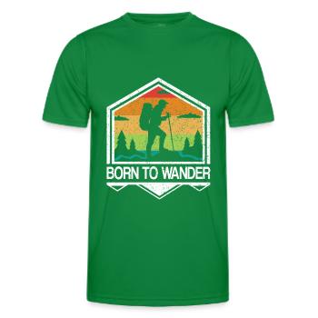 Born to hike National Parks Vintage - Men's Functional T-Shirt - kelly green - Front - AI Model Male 178 dark (178cm)