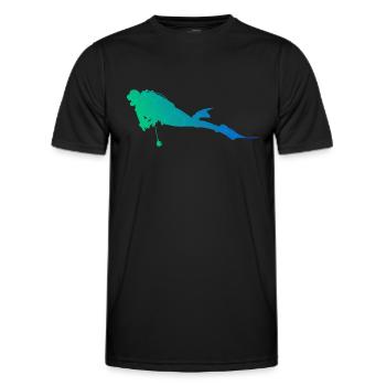 Women Diver Scuba Diver Diver Diver Free Dive - Men's Functional T-Shirt - black - Front - AI Model Male 178 dark (178cm)