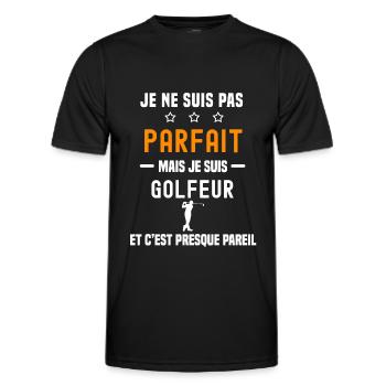 golf pas parfait mais golfeur - T-shirt sport Homme - noir - Devant - AI Model Male 178 dark (178cm)