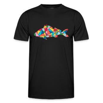 Perch Angler Design Pêche à la perche Pêche à la perche - T-shirt sport Homme - noir - Devant - AI Model Male 178 dark (178cm)