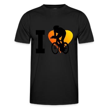 Men's racing cyclists, road bikes, women's racing bikes - Men's Functional T-Shirt - black - Front - AI Model Male 178 dark (178cm)