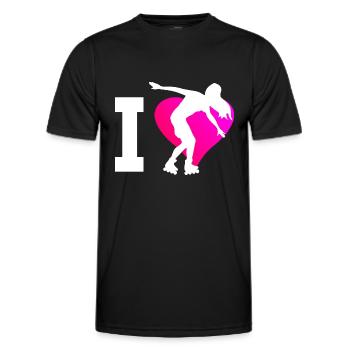 Roller Skates Women Roller Skates Roller Skate - Men's Functional T-Shirt - black - Front - AI Model Male 178 dark (178cm)