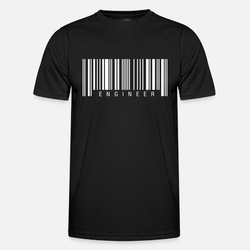 Engineer Barcode - Männer Funktions-T-Shirt - Schwarz