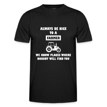 Farmer Farmer Farmer Saying - Men's Functional T-Shirt - black - Front - AI Model Male 178 dark (178cm)