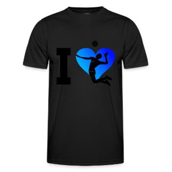 Volleyballer Beach Volley Volley Damen Volleyballs - Männer Funktions-T-Shirt - Schwarz - Vorne - AI Model Male 178 dark (178cm)