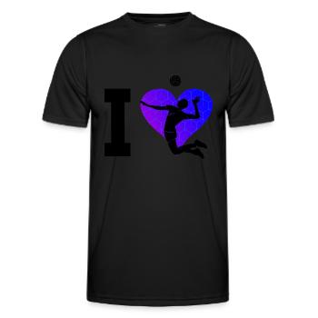 Beach Volleyball Beach Volley Volley Volleyball - T-shirt sport Homme - noir - Devant - AI Model Male 178 dark (178cm)