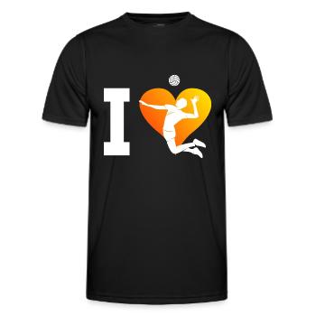 Volley Beach Volley Herren Beachvolleyball - Männer Funktions-T-Shirt - Schwarz - Vorne - AI Model Male 178 dark (178cm)