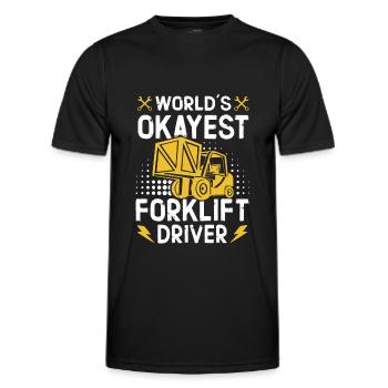 Conducteur de chariot élévateur - Conducteur de chariot élévateur - T-shirt sport Homme - noir - Devant - AI Model Male 178 dark (178cm)