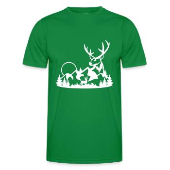 DEER HUNTING GAME DEER DEER MOTIF - Men's Functional T-Shirt - kelly green - Front - AI Model Male 178 dark (178cm)