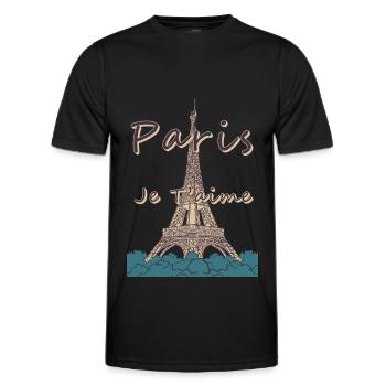 Paris Je Taime Tour Eiffel Paris France - T-shirt sport Homme - noir - Devant - AI Model Male 178 dark (178cm)