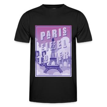 Paris Eiffelturm Andenken Frankreich Souvenir - Männer Funktions-T-Shirt - Schwarz - Vorne - AI Model Male 178 dark (178cm)