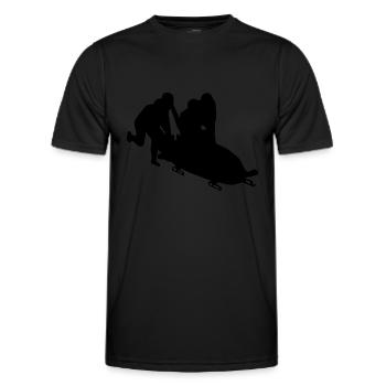 Women's Bobsleigh Track Men's Two-Man Bobsleigh Ride - Men's Functional T-Shirt - black - Front - AI Model Male 178 dark (178cm)