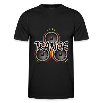 Trance mit Lautsprecher - Elektronische Musik - Männer Funktions-T-Shirt - Schwarz - Vorne - AI Model Male 178 dark (178cm)