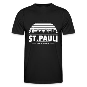 St Pauli Skyline Hamburg Souvenir St. Pauli - T-shirt sport Homme - noir - Devant - AI Model Male 178 dark (178cm)