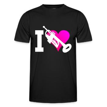 Trompette Trompette Trompettiste Trompette Jouant de la trompette - T-shirt sport Homme - noir - Devant - AI Model Male 178 dark (178cm)