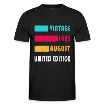 Août 1983 Anniversaire Août 1983 Août - T-shirt sport Homme - noir - Devant - AI Model Male 178 dark (178cm)