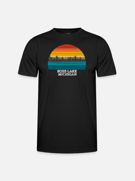 Ross Lake Michigan - Men's Functional T-Shirt - black