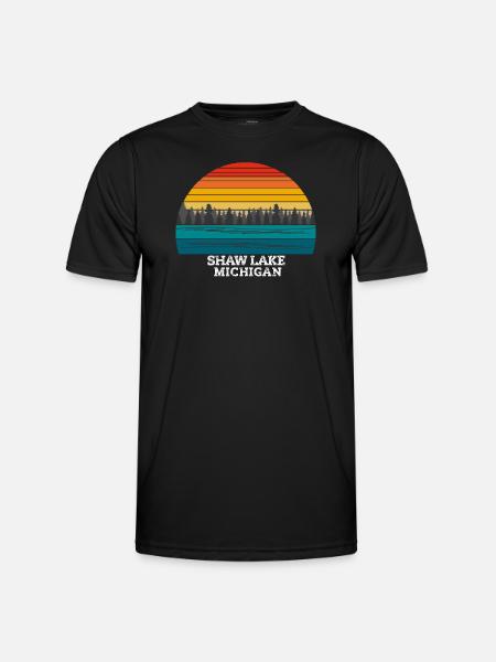Shaw Lake Michigan - Männer Funktions-T-Shirt - Schwarz