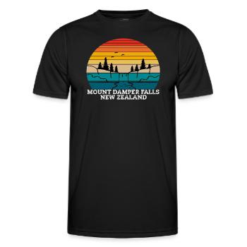 Mount Damper Falls New Zealand - Männer Funktions-T-Shirt - Schwarz - Vorne - AI Model Male 178 dark (178cm)