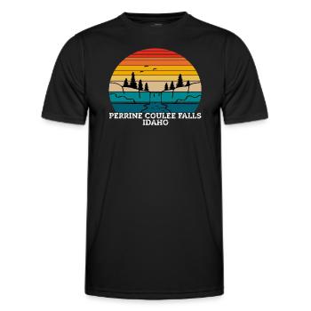 Perrine Coulee Falls (Idaho) - T-shirt sport Homme - noir - Devant - AI Model Male 178 dark (178cm)