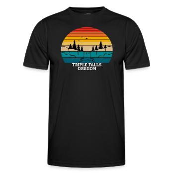 Triple Falls Oregon - T-shirt sport Homme - noir - Devant - AI Model Male 178 dark (178cm)